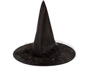 Шляпа ведьмы черная с кристаллами 41см