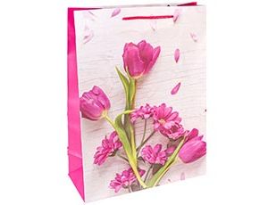 Пакет бумажный Цветы весенние 22х31см