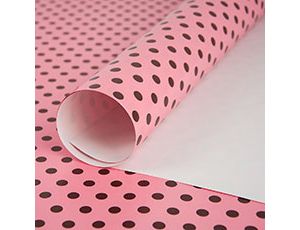 Бумага упаковочная Горошек на розовом 67х99см