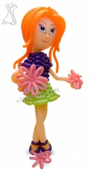 Кукла с цветами из воздушных шаров, размер фигуры 150см