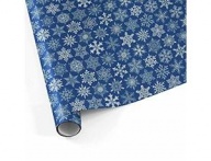 Бумага упаковочная Снежинки на синем 67х99см