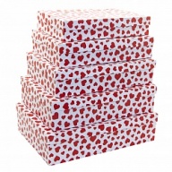 Коробка Множество сердец, Красный/Белый, 40*28*10 см, 1 шт.