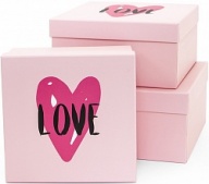 Коробка Любовь, Сердце Граффити, Розовый, 22*22*11 см, 1 шт.