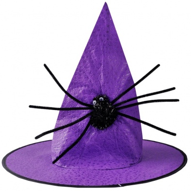 Шляпа ведьмы Паук фиолетовая 38см