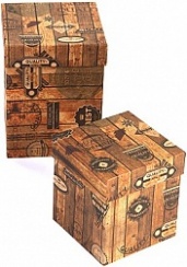 Коробка Винтажный ящик, Крафт, 13*13*17 см, 1 шт.