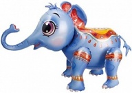 Шар 3D (28''/71 см) Фигура, Маленький слоненок, Голубой, 1 шт. в упак.