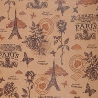 Упаковочная бумага, Крафт (0,69*1 м) Парижские мечты, 1 шт.