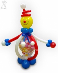 Клоун со взврывом шара из воздушных шаров, размер фигуры 130см