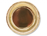 Тарелка фольгированная золотая 23см 6шт