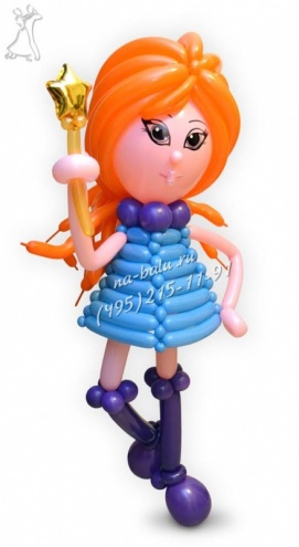 Кукла № 3 из воздушных шаров, высота куклы 140см