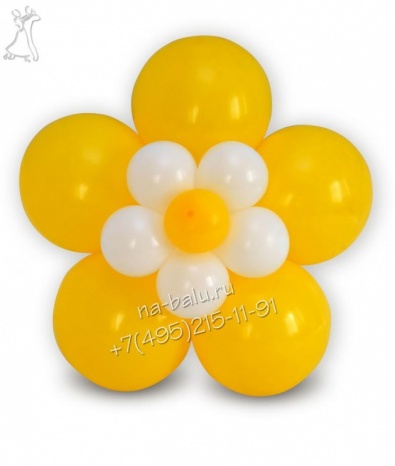 Цветок на стену из воздушных шаров, размер цветочка 50см