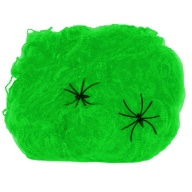 Паутина зеленая с 2 пауками 1х1м