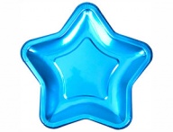 Тарелка фольга Звезда голубая 18см 8шт