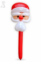 Дед мороз на палочке из воздушных шаров, высота фигуры 90см