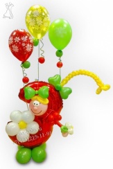 Композиция из шаров для девочки с фольгированной цифрой 3, размер 120см