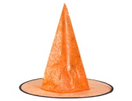 Шляпа ведьмы Паутина оранжевая 45см