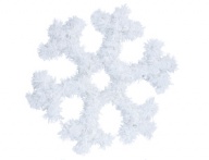Снежинка мишура подвесная белая 30см