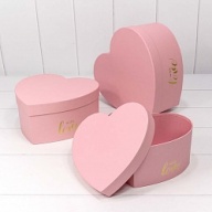 Коробка Сердце, С Любовью, Розовый, 25*24*12 см, 1 шт.
