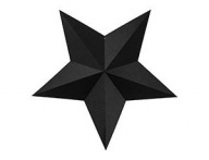 Звезда подвесная черная 37-12см 6шт