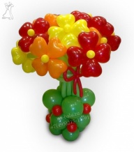 Букет цветов из воздушных шаров в вазе, 11 цветов, размер 130см